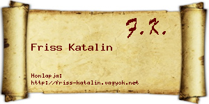 Friss Katalin névjegykártya